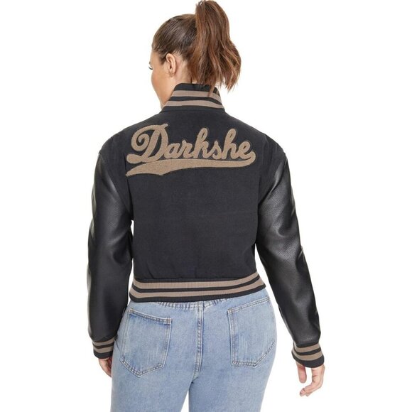 DARKSHE Women's Faux Leather Black Jacket Coat with Long Sleeve - Picture 4 of 7